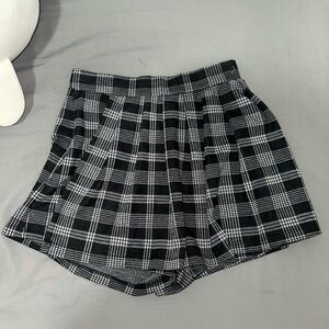 Black Checkered Mini Skirt